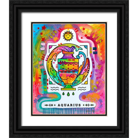 Aquarius Black Ornate Wood Framed Art Print with Double Matting by Dean Russo Collection