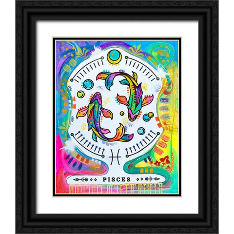 Pisces Black Ornate Wood Framed Art Print with Double Matting by Dean Russo Collection