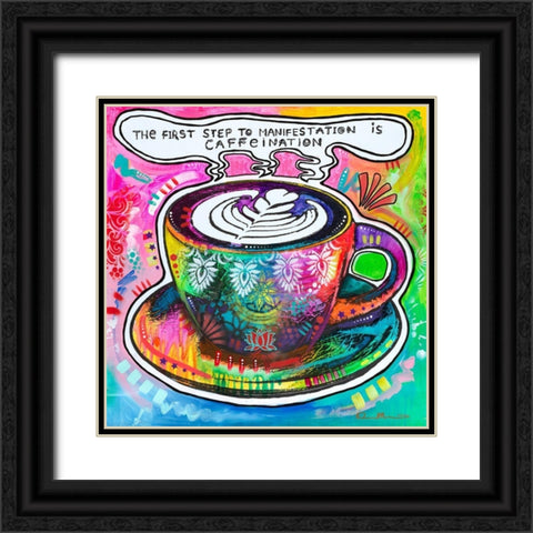 Caffeination Black Ornate Wood Framed Art Print with Double Matting by Dean Russo Collection