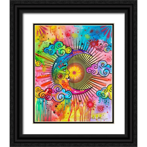 Moon Black Ornate Wood Framed Art Print with Double Matting by Dean Russo Collection