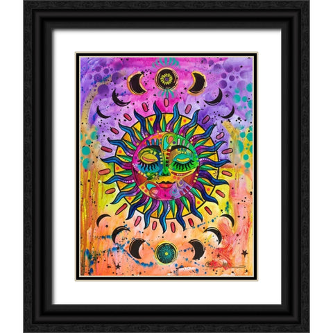 Sun Black Ornate Wood Framed Art Print with Double Matting by Dean Russo Collection