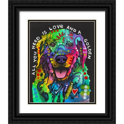 Love And A Golden Black Ornate Wood Framed Art Print with Double Matting by Dean Russo Collection