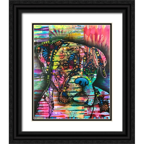A Serious Boxer Black Ornate Wood Framed Art Print with Double Matting by Dean Russo Collection