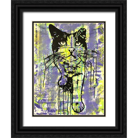 Baby Cat Black Ornate Wood Framed Art Print with Double Matting by Dean Russo Collection