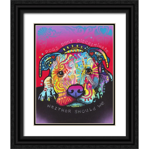 Dogs Dont Discriminate Black Ornate Wood Framed Art Print with Double Matting by Dean Russo Collection