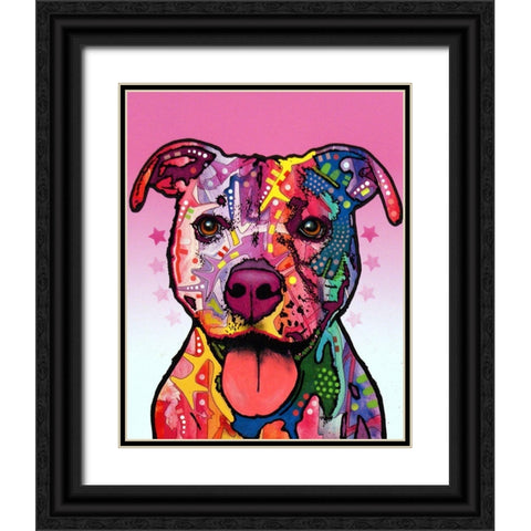 Cherish The Pitbull Black Ornate Wood Framed Art Print with Double Matting by Dean Russo Collection