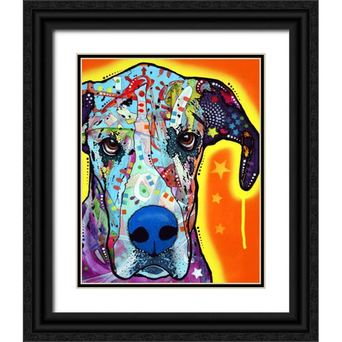 Great Dane Black Ornate Wood Framed Art Print with Double Matting by Dean Russo Collection