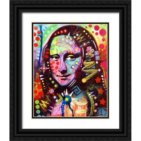 Mona Lisa Black Ornate Wood Framed Art Print with Double Matting by Dean Russo Collection