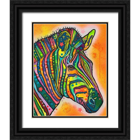 Zebra Black Ornate Wood Framed Art Print with Double Matting by Dean Russo Collection