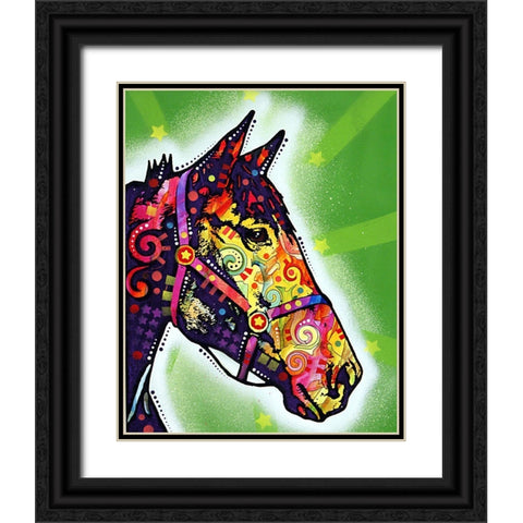 Horse Black Ornate Wood Framed Art Print with Double Matting by Dean Russo Collection