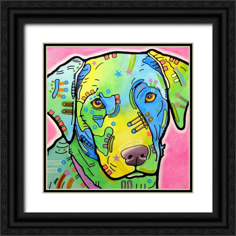 Labrador Black Ornate Wood Framed Art Print with Double Matting by Dean Russo Collection