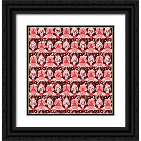 Love A Bull Pattern 1 Black Ornate Wood Framed Art Print with Double Matting by Dean Russo Collection