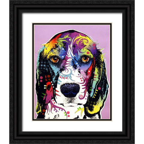 4 Beagle Black Ornate Wood Framed Art Print with Double Matting by Dean Russo Collection