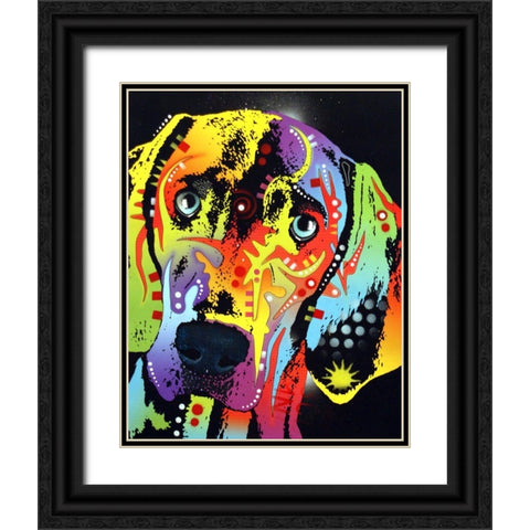 Weimaraner Black Ornate Wood Framed Art Print with Double Matting by Dean Russo Collection
