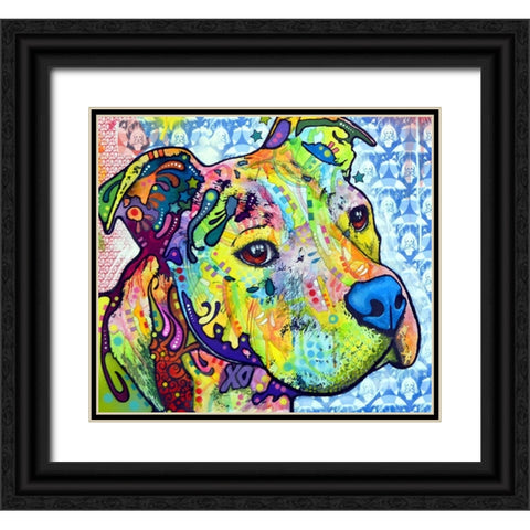 Thoughtful Pit Bull This Years Love 2013 Part 2 Black Ornate Wood Framed Art Print with Double Matting by Dean Russo Collection