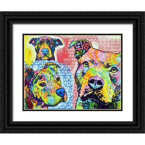 Thoughtful Pit Bull This Years Love 2013 Part 3 Black Ornate Wood Framed Art Print with Double Matting by Dean Russo Collection