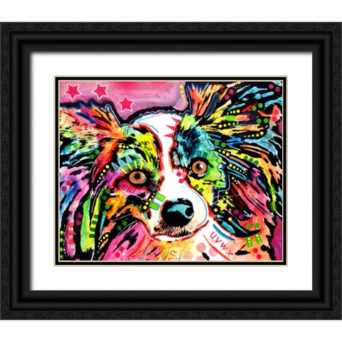 Papillon 9149 Black Ornate Wood Framed Art Print with Double Matting by Dean Russo Collection