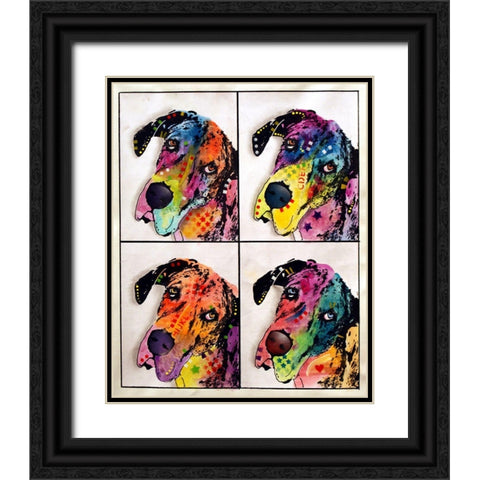 4 Danes Black Ornate Wood Framed Art Print with Double Matting by Dean Russo Collection