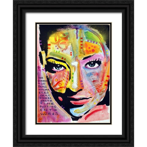 She Learned To Say Black Ornate Wood Framed Art Print with Double Matting by Dean Russo Collection