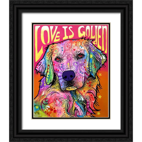 Love is Golden Black Ornate Wood Framed Art Print with Double Matting by Dean Russo Collection