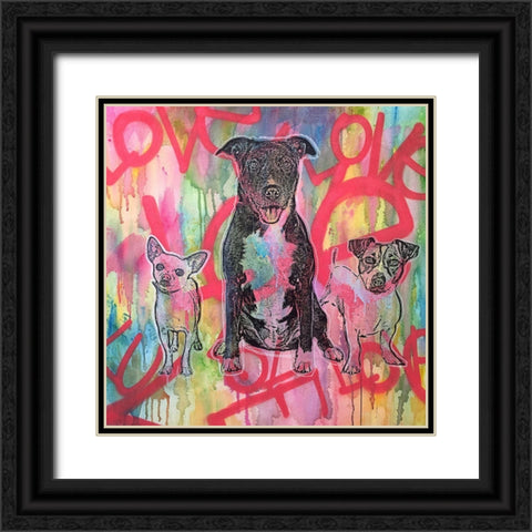 Tres Amigos Black Ornate Wood Framed Art Print with Double Matting by Dean Russo Collection