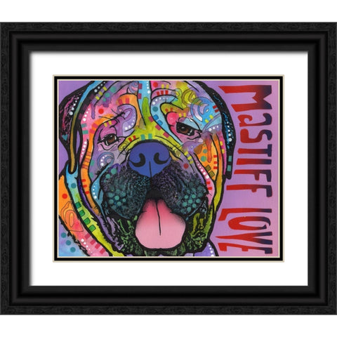 Mastiff Love Black Ornate Wood Framed Art Print with Double Matting by Dean Russo Collection