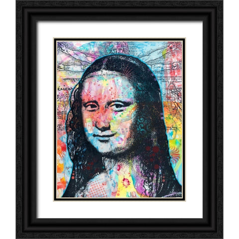 Mona Lisa with David on Top Black Ornate Wood Framed Art Print with Double Matting by Dean Russo Collection