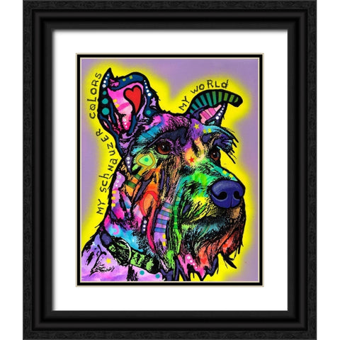 My Schnauzer Black Ornate Wood Framed Art Print with Double Matting by Dean Russo Collection