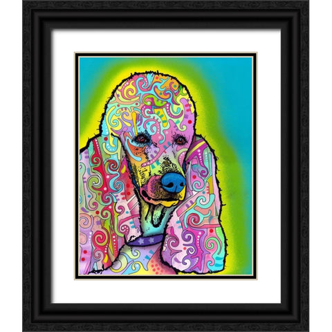 Poodle Black Ornate Wood Framed Art Print with Double Matting by Dean Russo Collection