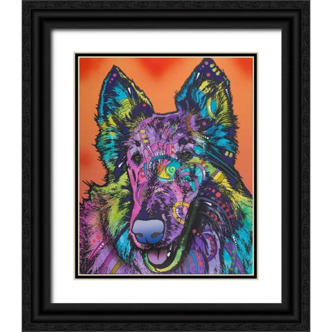 Ava Black Ornate Wood Framed Art Print with Double Matting by Dean Russo Collection