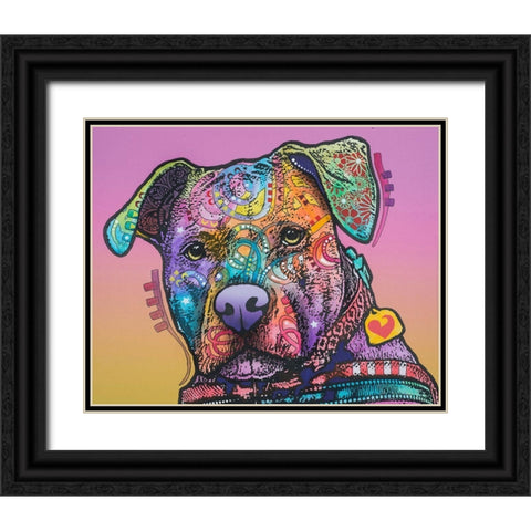 Caera Black Ornate Wood Framed Art Print with Double Matting by Dean Russo Collection