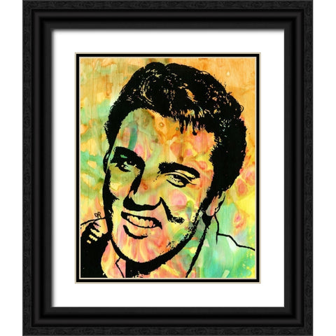 Elvis 3 Black Ornate Wood Framed Art Print with Double Matting by Dean Russo Collection