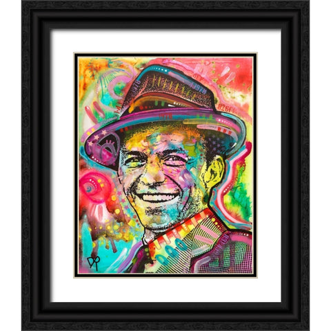 Frank Sinatra IV Black Ornate Wood Framed Art Print with Double Matting by Dean Russo Collection