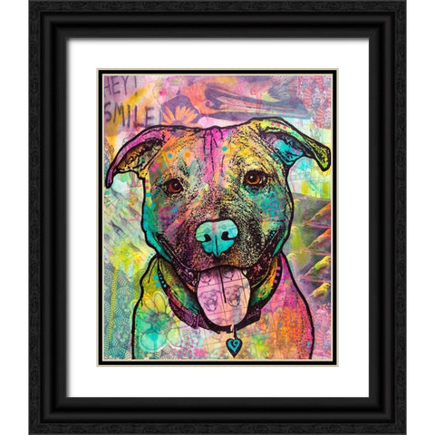 Hey Smile Black Ornate Wood Framed Art Print with Double Matting by Dean Russo Collection