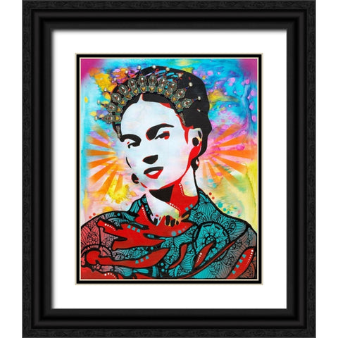 Kahlo Black Ornate Wood Framed Art Print with Double Matting by Dean Russo Collection
