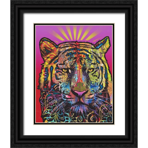 Regal (Tiger) Black Ornate Wood Framed Art Print with Double Matting by Dean Russo Collection