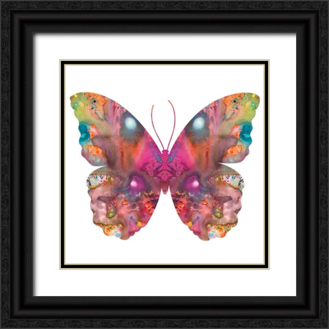 Abstract I Butterfly Black Ornate Wood Framed Art Print with Double Matting by Dean Russo Collection