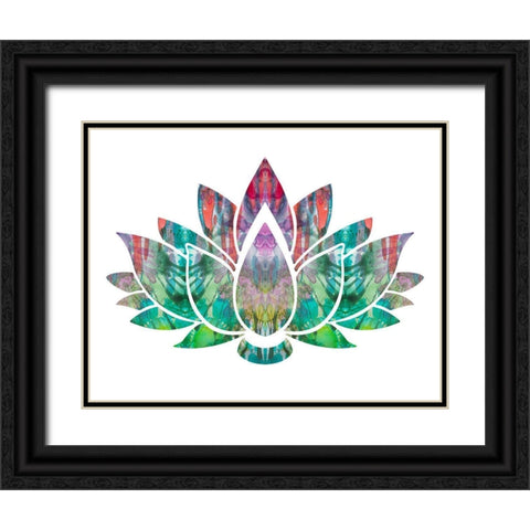 Lotus Black Ornate Wood Framed Art Print with Double Matting by Dean Russo Collection