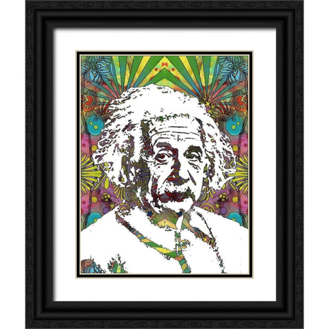 Einstein 5 Black Ornate Wood Framed Art Print with Double Matting by Dean Russo Collection