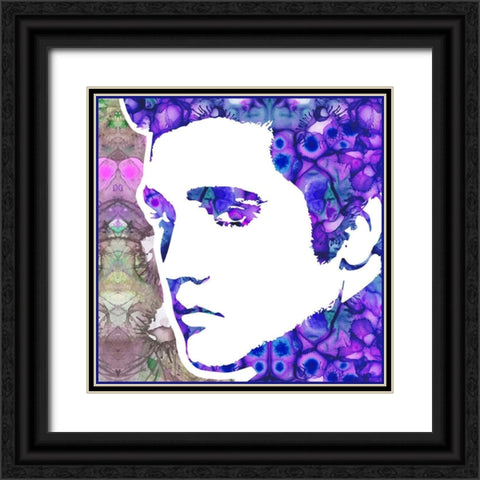 Elvis 6 Black Ornate Wood Framed Art Print with Double Matting by Dean Russo Collection