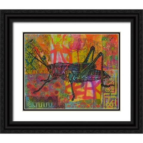 Grasshopper Black Ornate Wood Framed Art Print with Double Matting by Dean Russo Collection