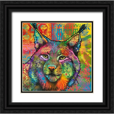 The Lynx Black Ornate Wood Framed Art Print with Double Matting by Dean Russo Collection