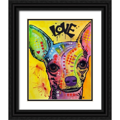 Chihuahua Drip Love Black Ornate Wood Framed Art Print with Double Matting by Dean Russo Collection