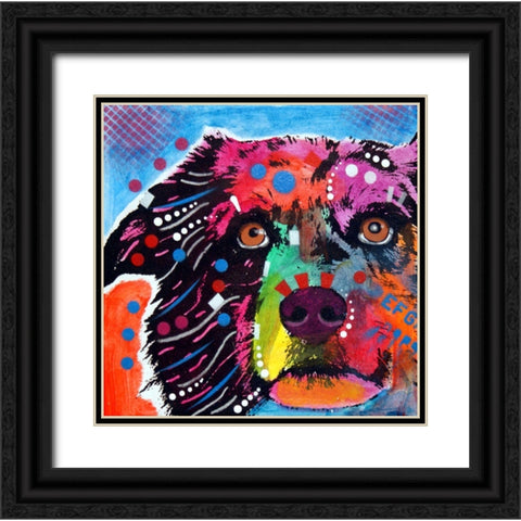 Aussie Tile-123009 Black Ornate Wood Framed Art Print with Double Matting by Dean Russo Collection