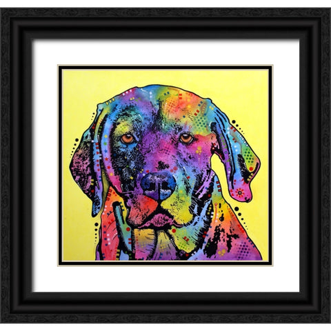 Fixate Labrador Black Ornate Wood Framed Art Print with Double Matting by Dean Russo Collection