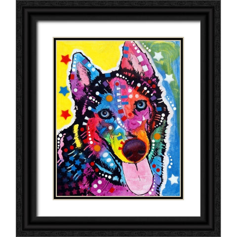 Husky -122209 Black Ornate Wood Framed Art Print with Double Matting by Dean Russo Collection