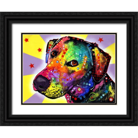 YELLOW sorta LAB Black Ornate Wood Framed Art Print with Double Matting by Dean Russo Collection