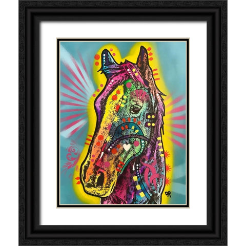 Gift Horse Black Ornate Wood Framed Art Print with Double Matting by Dean Russo Collection