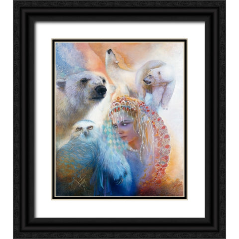 Aurora Borealis Black Ornate Wood Framed Art Print with Double Matting by Lund, Denton