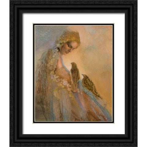 Conversation Black Ornate Wood Framed Art Print with Double Matting by Lund, Denton